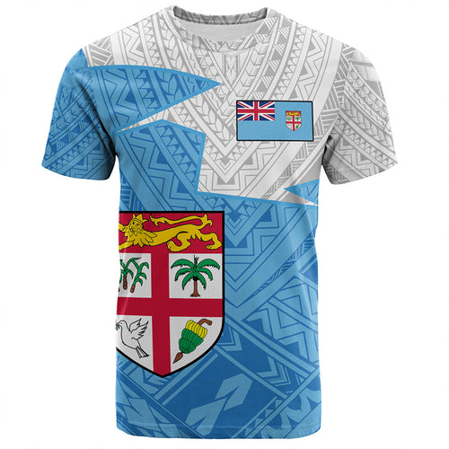 Fiji T-Shirt Polynesian Tattoo Flag And Coat Of Arms