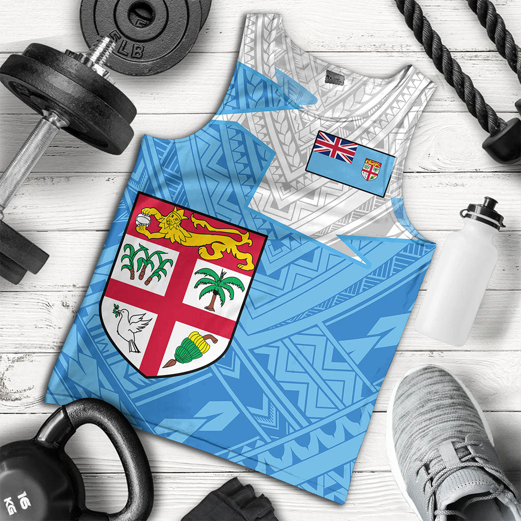 Fiji Tank Top Polynesian Tattoo Flag And Coat Of Arms