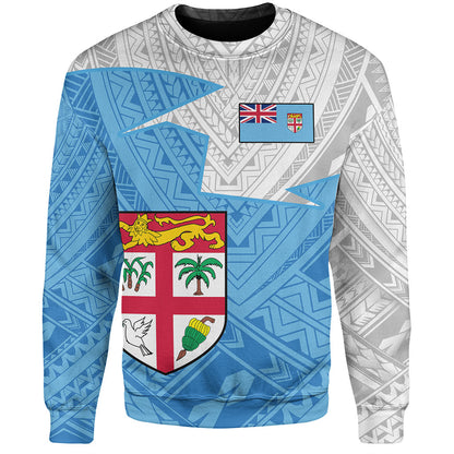 Fiji Sweatshirt Polynesian Tattoo Flag And Coat Of Arms