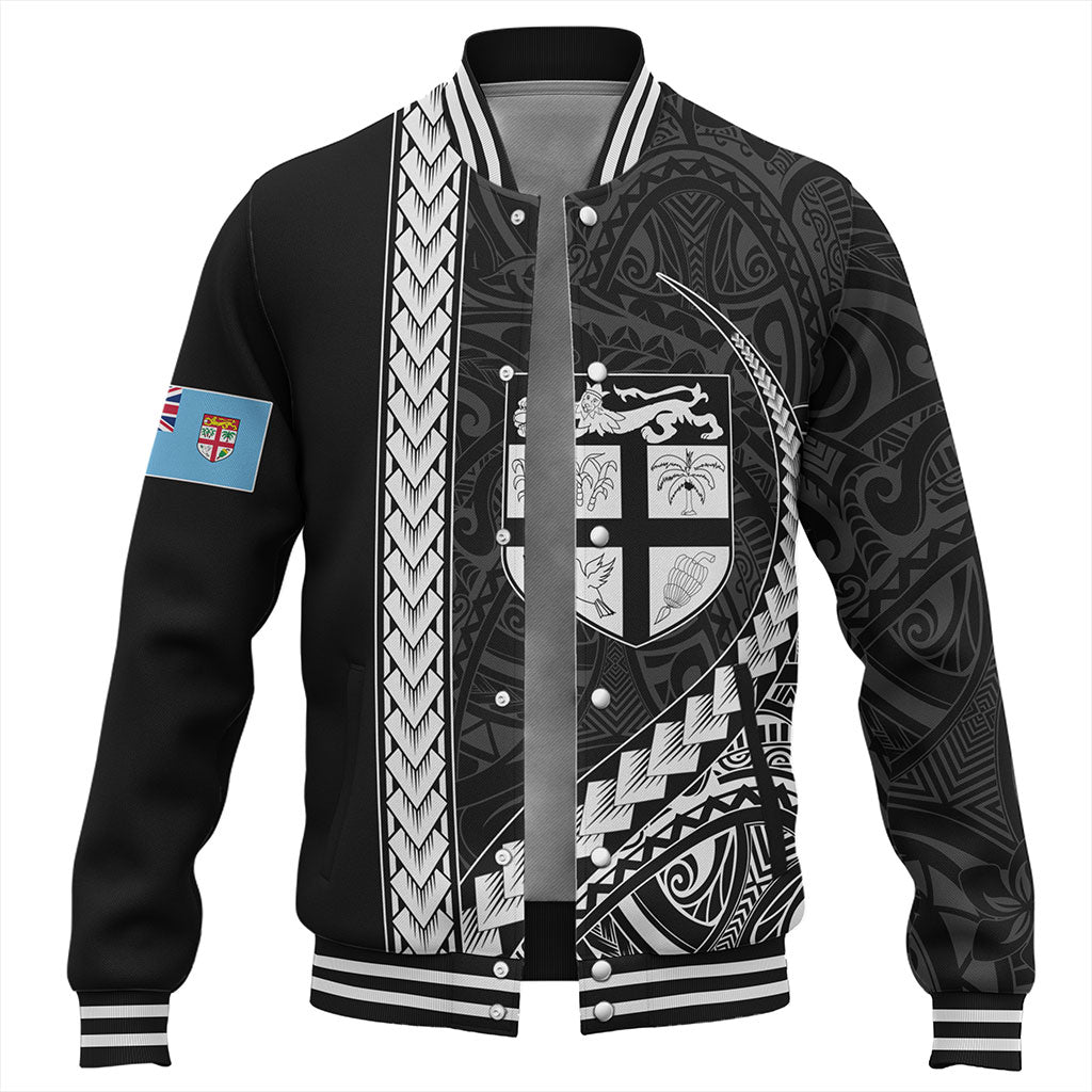 Fiji Baseball Jacket Tribal Melanesian Coat Of Arms