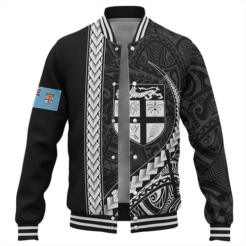 Fiji Baseball Jacket Tribal Melanesian Coat Of Arms