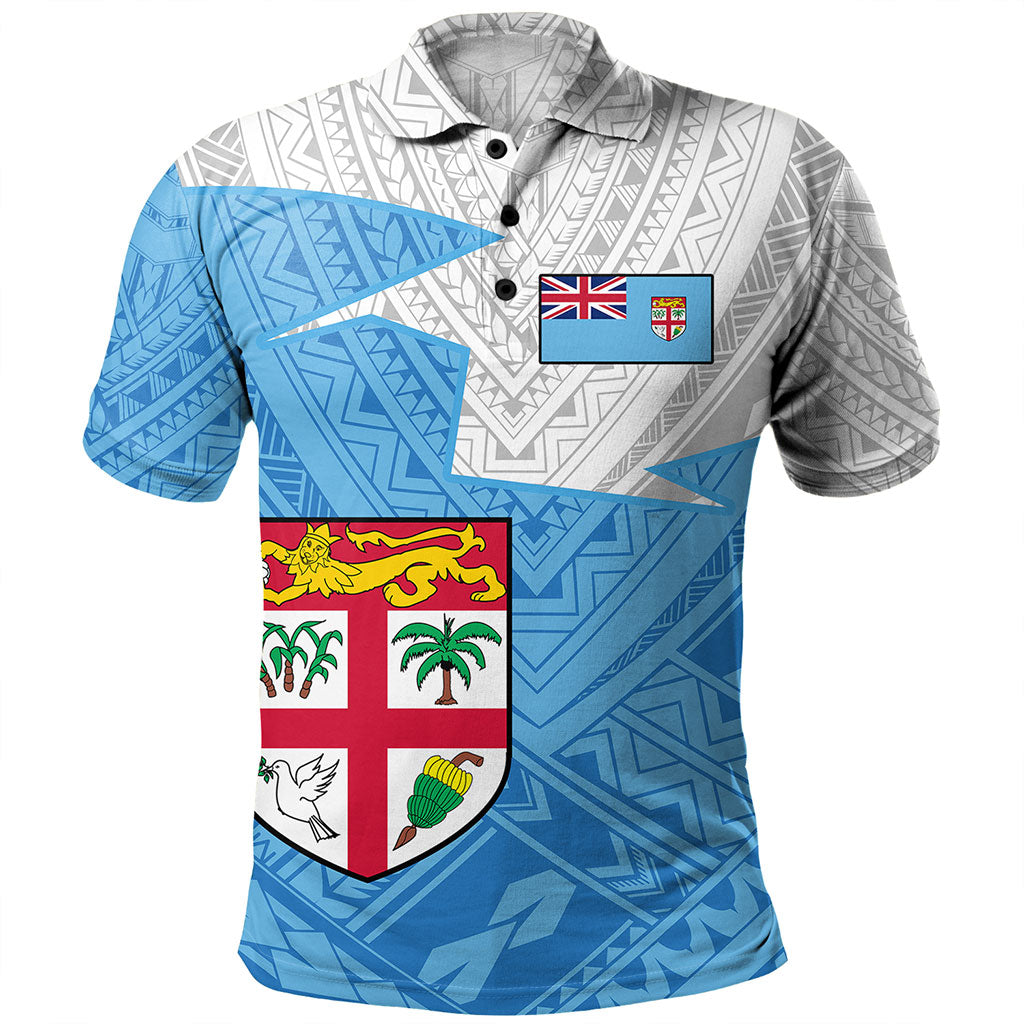 Fiji Polo Shirt Polynesian Tattoo Flag And Coat Of Arms