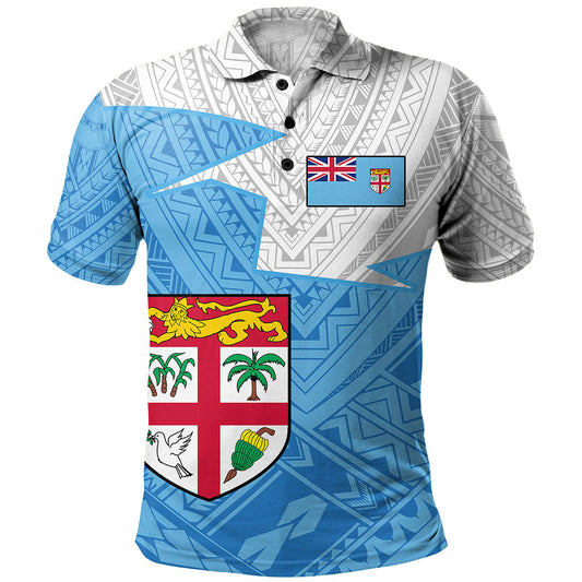 Fiji Polo Shirt Polynesian Tattoo Flag And Coat Of Arms