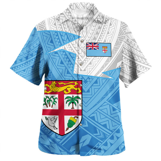 Fiji Hawaiian Shirt Polynesian Tattoo Flag And Coat Of Arms