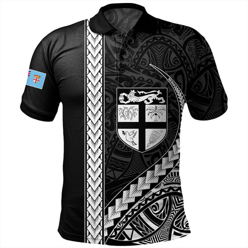 Fiji Polo Shirt Tribal Melanesian Coat Of Arms