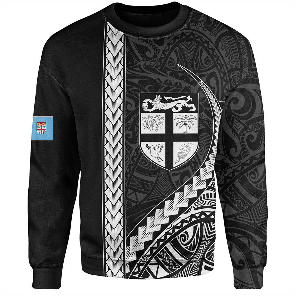 Fiji Sweatshirt Tribal Melanesian Coat Of Arms
