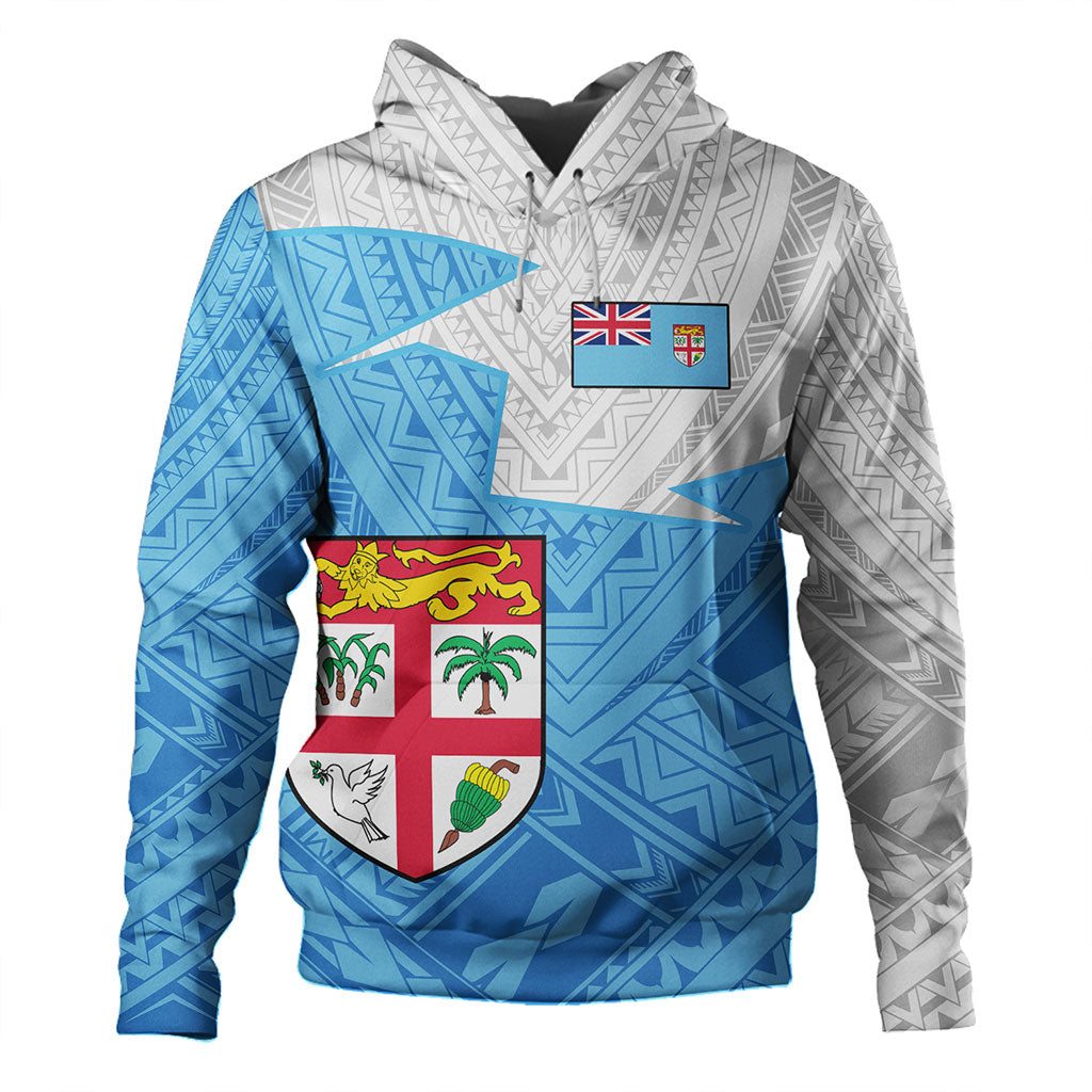 Fiji Hoodie Polynesian Tattoo Flag And Coat Of Arms