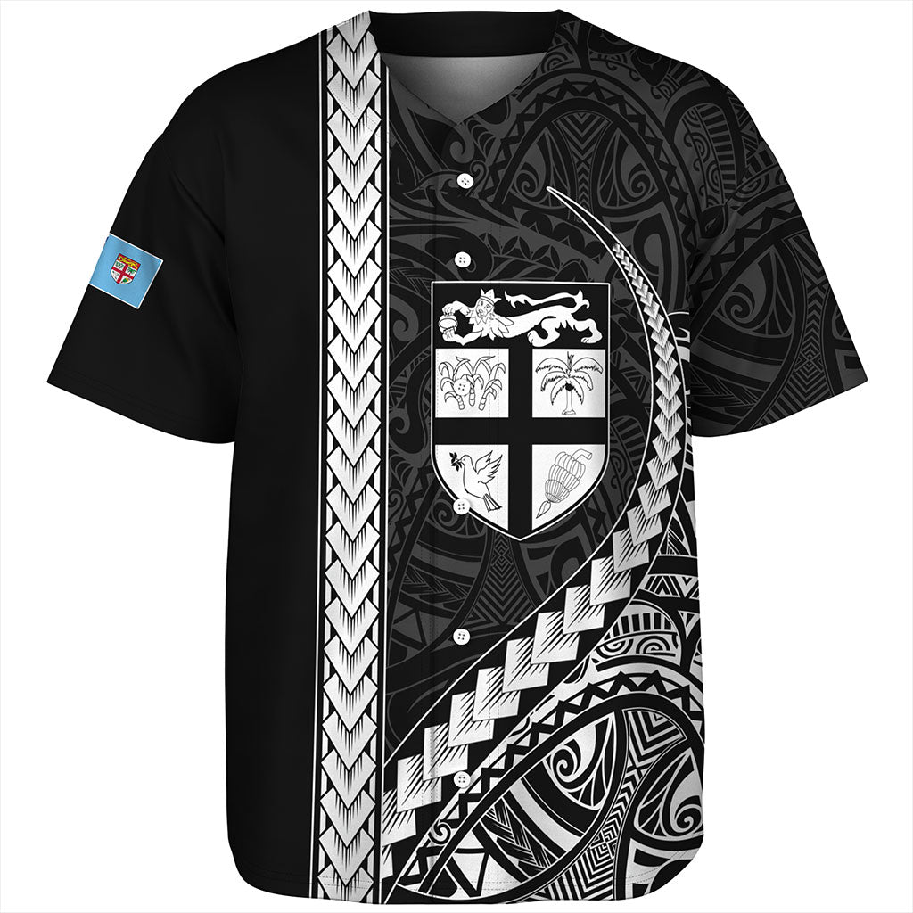Fiji Baseball Shirt Tribal Melanesian Coat Of Arms