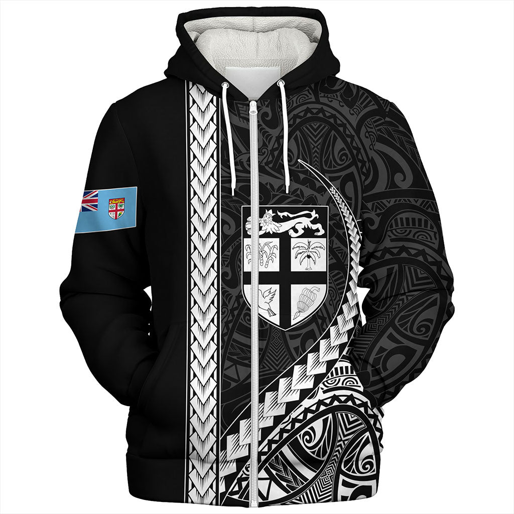 Fiji Sherpa Hoodie Tribal Melanesian Coat Of Arms
