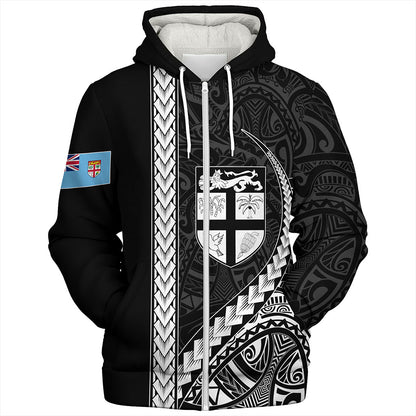 Fiji Sherpa Hoodie Tribal Melanesian Coat Of Arms