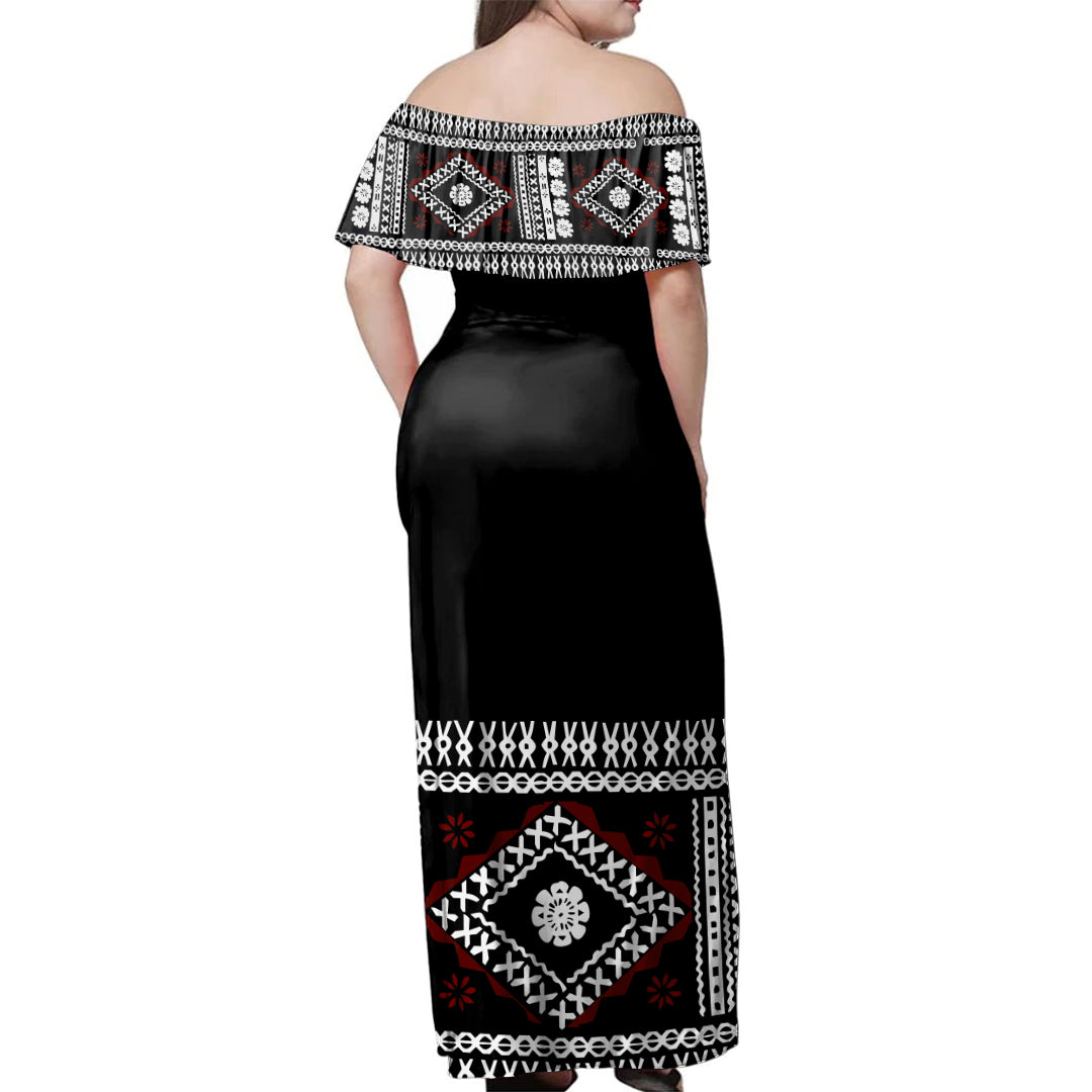 Fiji Woman Off Shoulder Long Dress Bula Special Pattern