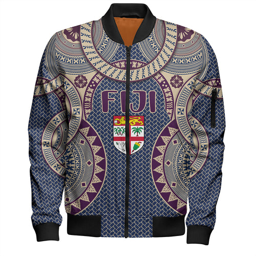Fiji Bomber Jacket Bula Pattern Circle