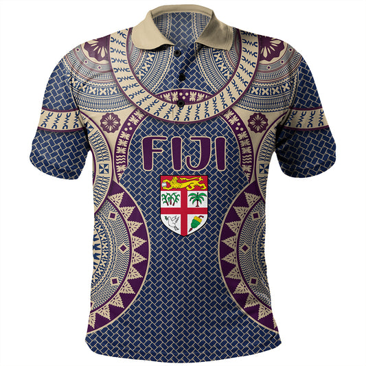 Fiji Polo Shirt Bula Pattern Circle