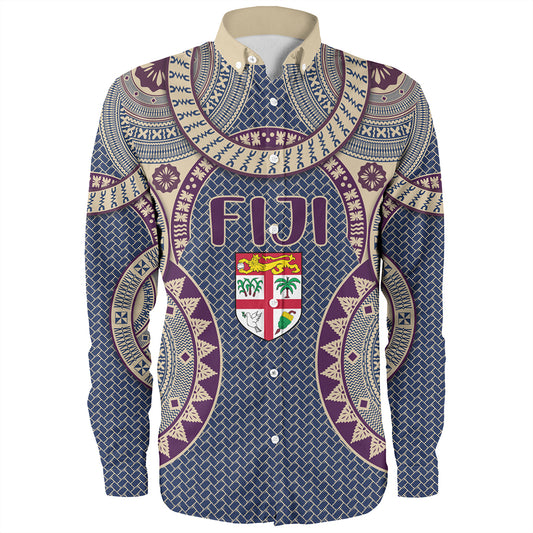 Fiji Long Sleeve Shirt Bula Pattern Circle