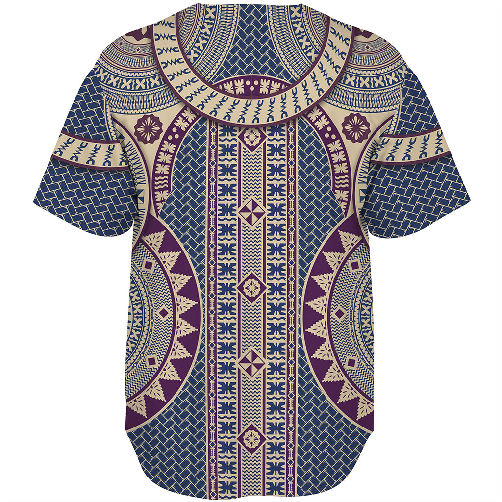 Fiji Baseball Shirt Bula Pattern Circle