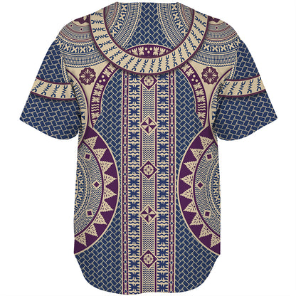 Fiji Baseball Shirt Bula Pattern Circle