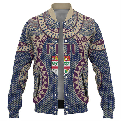 Fiji Baseball Jacket Bula Pattern Circle