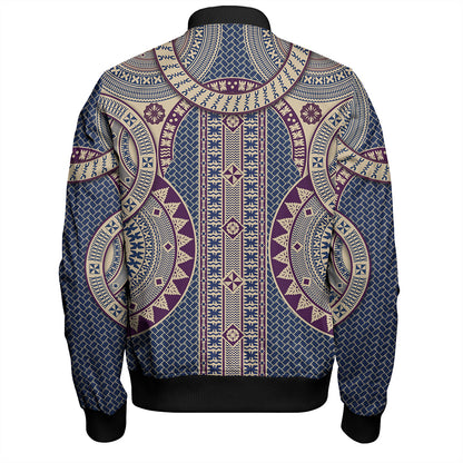 Fiji Bomber Jacket Bula Pattern Circle