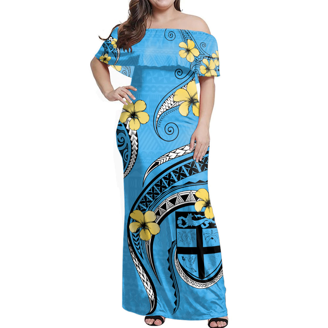 Fiji Combo Dress And Shirt Bula Style Plumeria Flower