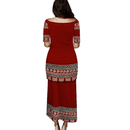 Fiji Combo Puletasi And Shirt Bula Tropical