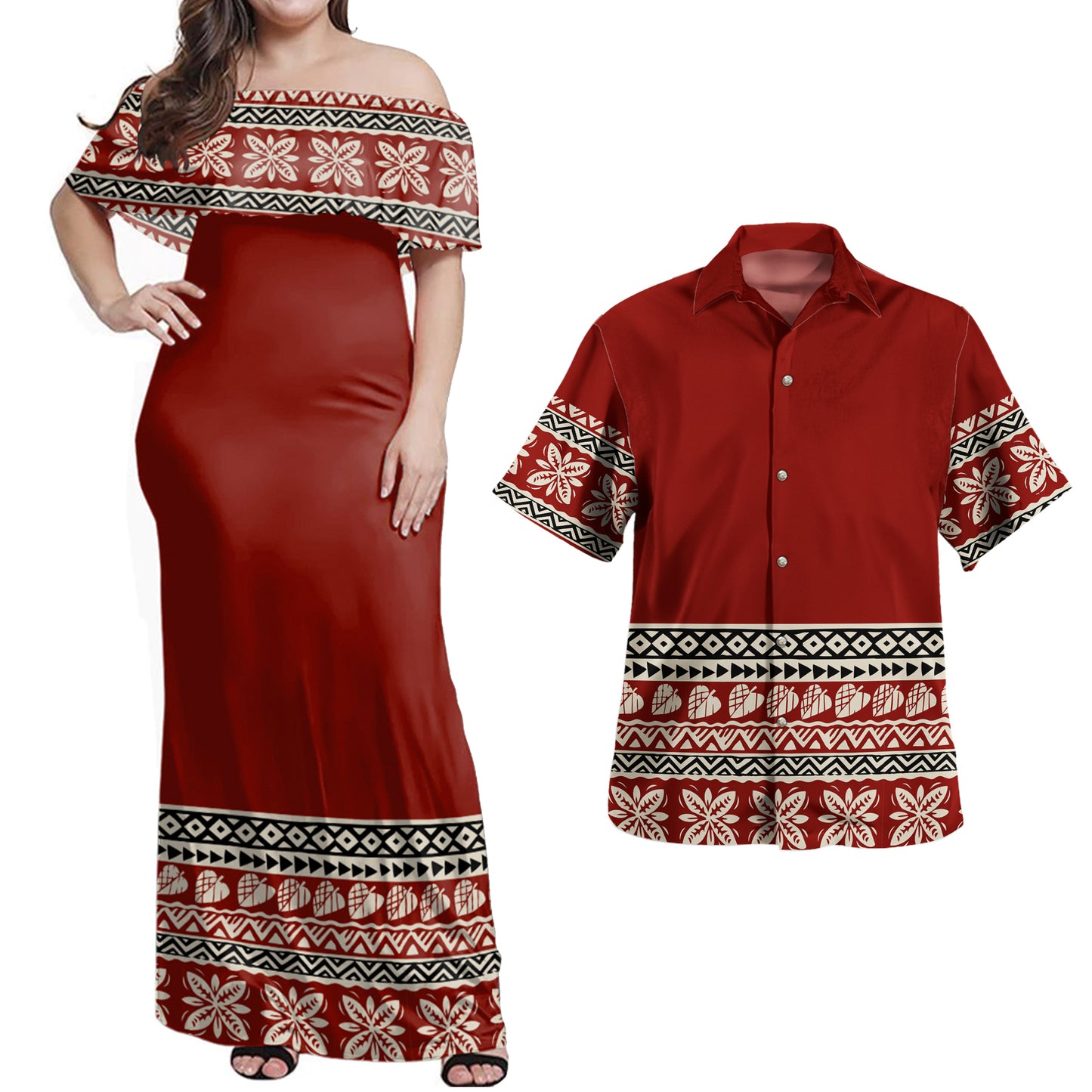 Fiji Combo Dress And Shirt Bula Tropical