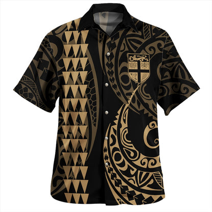 Fiji Combo Short Sleeve Dress And Shirt Kakau Style Gold
