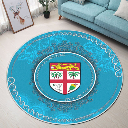 Fiji Round Rugs Roots Coat Of Arms Mandala