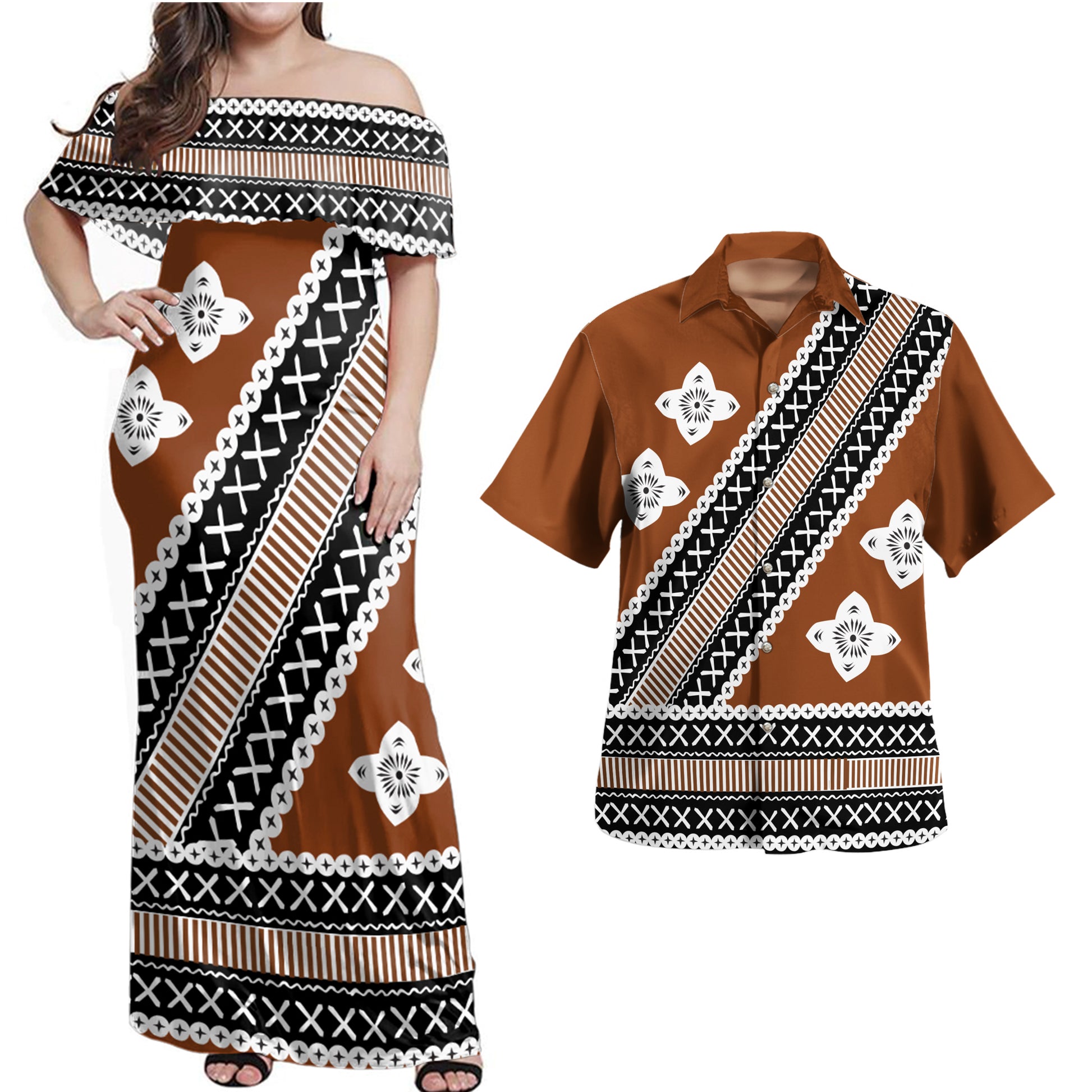Fiji Combo Dress And Shirt Tapa Clothes