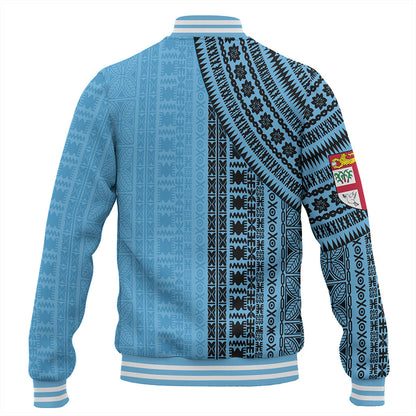 Fiji Baseball Jacket Bula Pattern Half Concept