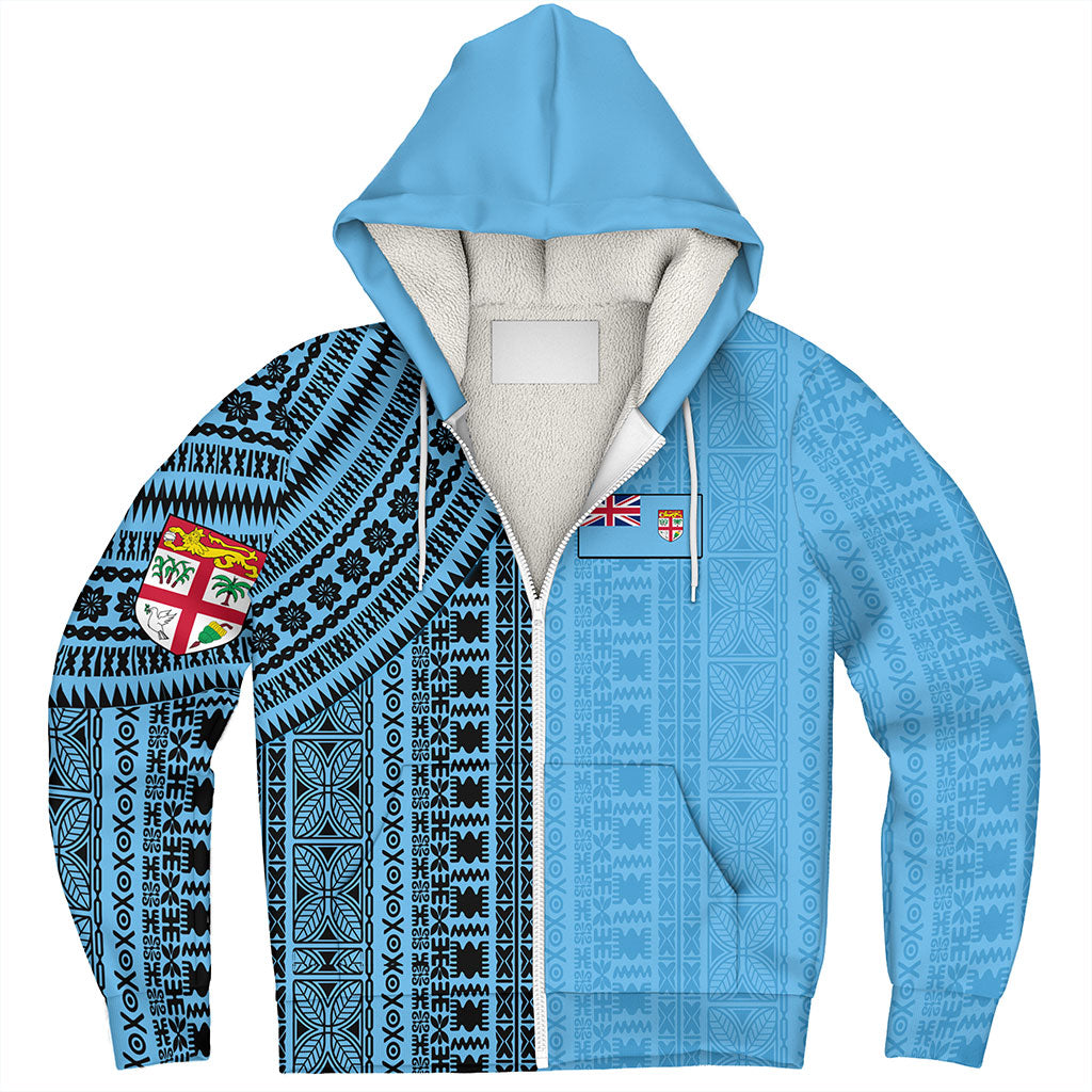 Fiji Sherpa Hoodie Bula Pattern Half Concept