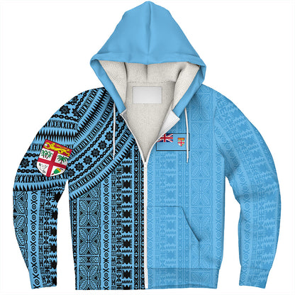 Fiji Sherpa Hoodie Bula Pattern Half Concept