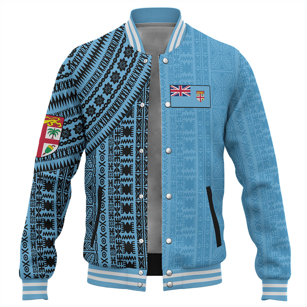 Fiji Baseball Jacket Bula Pattern Half Concept
