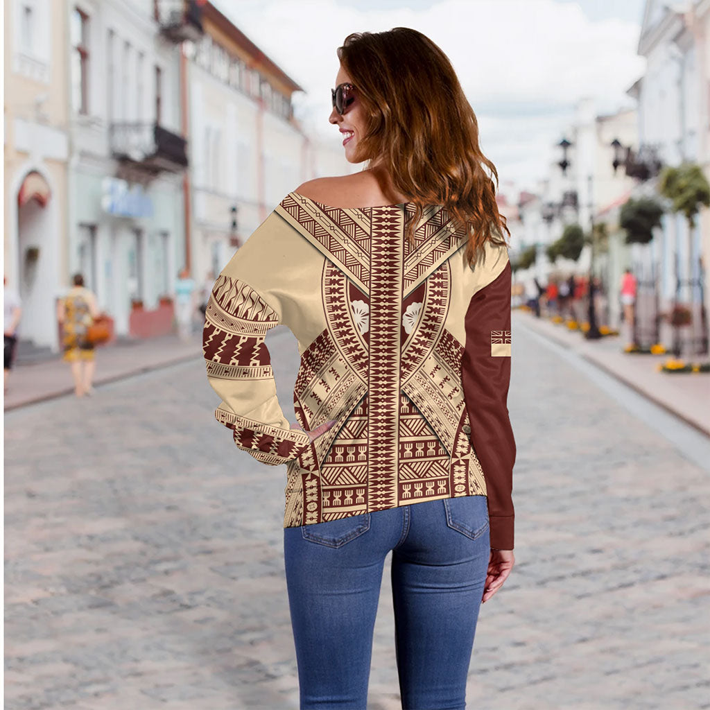 Fiji Off Shoulder Sweatshirt Bula Design Style