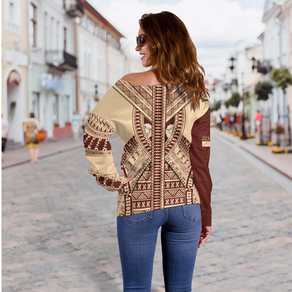 Fiji Off Shoulder Sweatshirt Bula Design Style