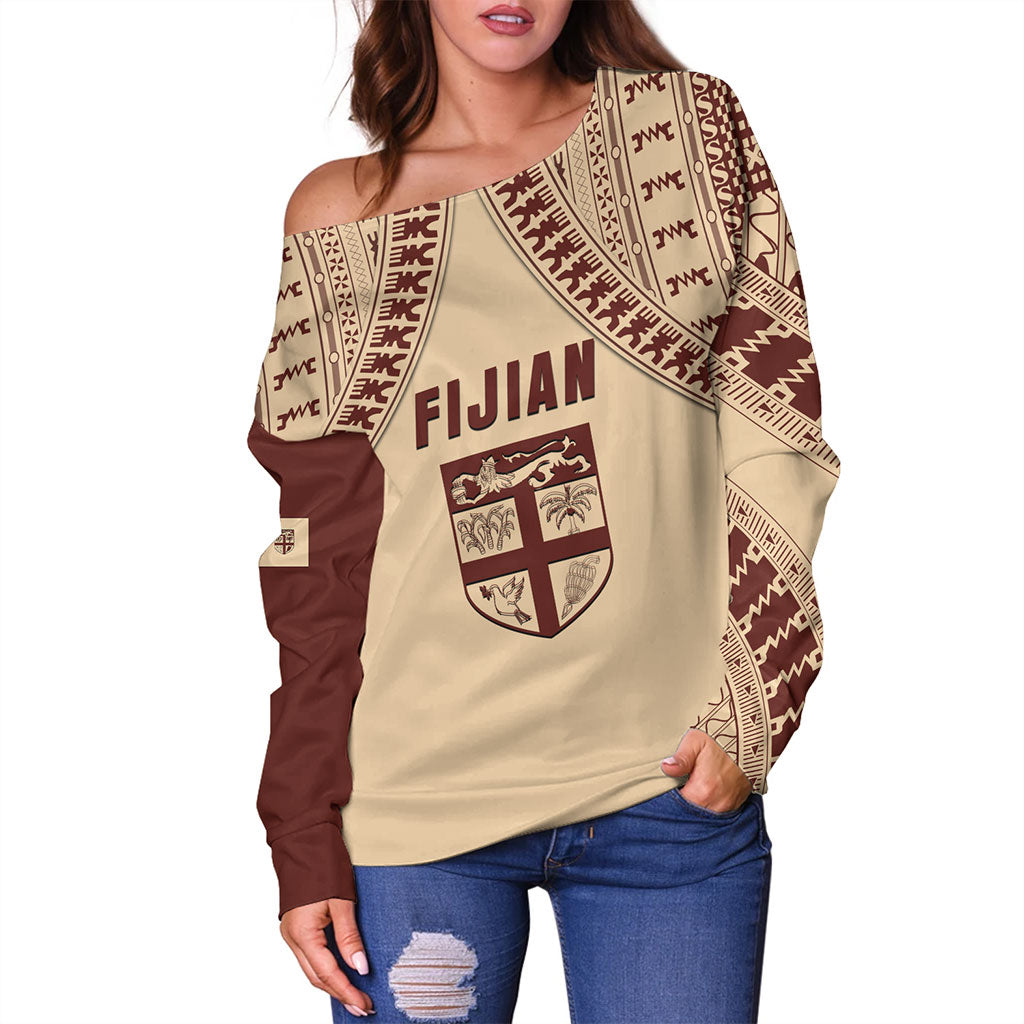 Fiji Off Shoulder Sweatshirt Bula Design Style
