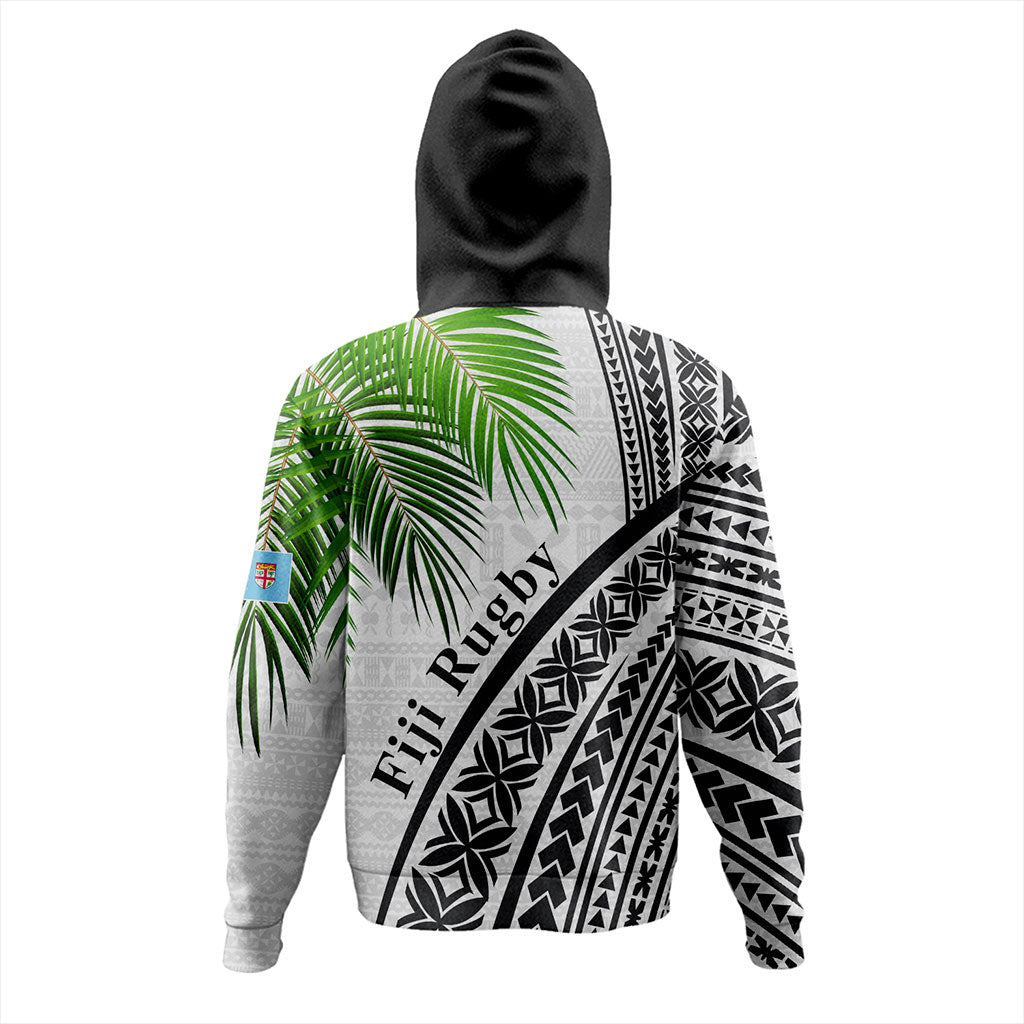 Fiji Hoodie Rugby Masi Flying Fijians Fabric Leaves