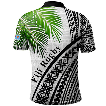 Fiji Polo Shirt Rugby Masi Flying Fijians Fabric Leaves