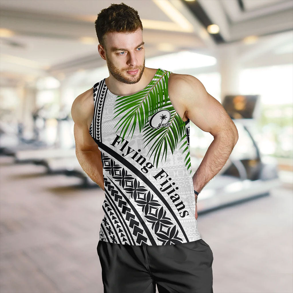 Fiji Tank Top Rugby Masi Flying Fijians Fabric Leaves