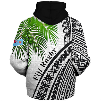 Fiji Sherpa Hoodie Rugby Masi Flying Fijians Fabric Leaves