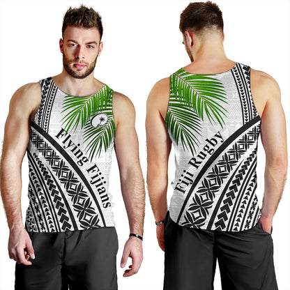 Fiji Tank Top Rugby Masi Flying Fijians Fabric Leaves