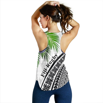 Fiji Women Tank Rugby Masi Flying Fijians Fabric Leaves