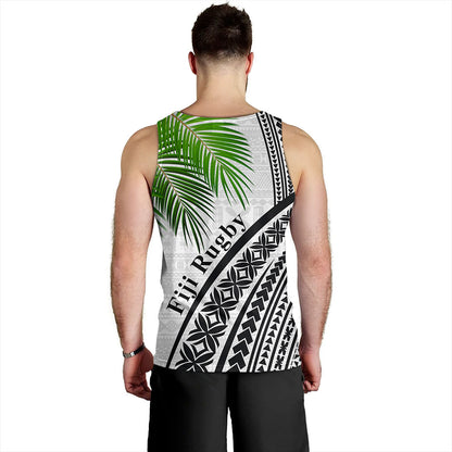 Fiji Tank Top Rugby Masi Flying Fijians Fabric Leaves