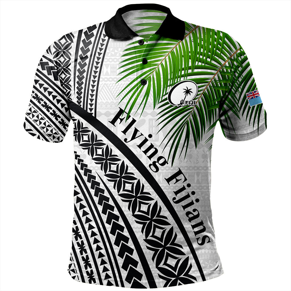 Fiji Polo Shirt Rugby Masi Flying Fijians Fabric Leaves