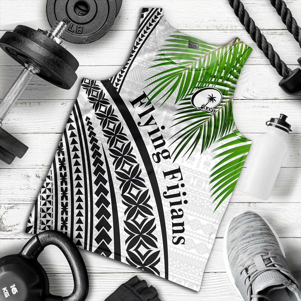 Fiji Tank Top Rugby Masi Flying Fijians Fabric Leaves