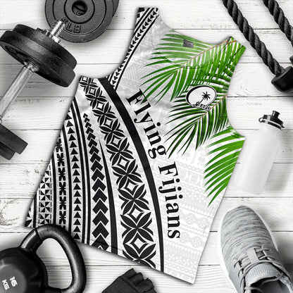 Fiji Tank Top Rugby Masi Flying Fijians Fabric Leaves
