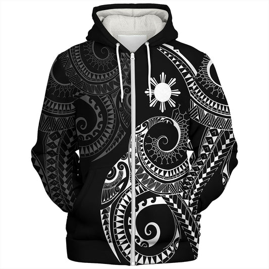 Philippines Filipinos Sherpa Hoodie Sun Tribal Tattoo Design