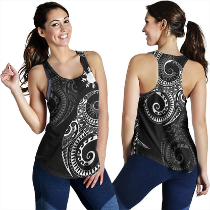 Philippines Filipinos Women Tank Sun Tribal Tattoo Design