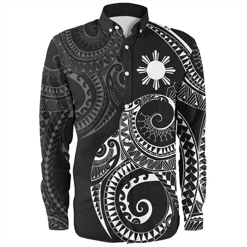 Philippines Filipinos Long Sleeve Shirt Sun Tribal Tattoo Design