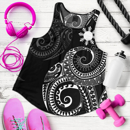 Philippines Filipinos Women Tank Sun Tribal Tattoo Design