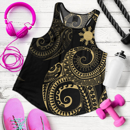 Philippines Filipinos Women Tank Sun Tribal Tattoo Design